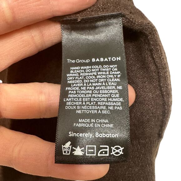 Aritzia Group Babaton Circuit Sweater Brown Merino Wool Womens Oversized Small - Picture 6 of 9